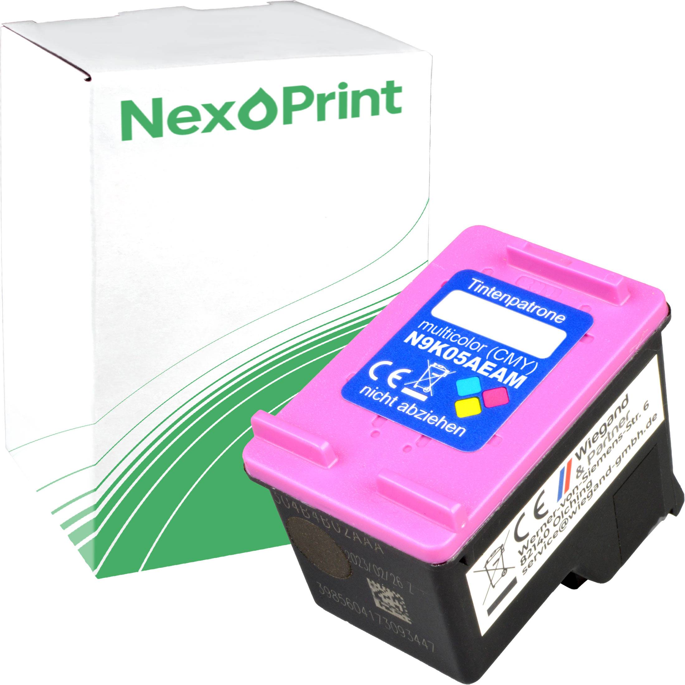 Eine rosa NexPrint-Tintenpatrone mit der Bezeichnung 