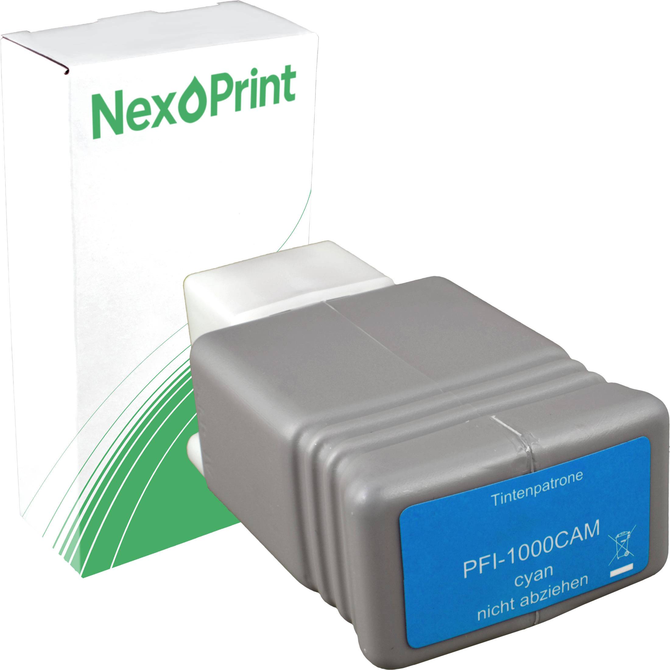 NexPrint' Cyan-Tintenpatrone mit der Bezeichnung 'PFI-1000CAM.