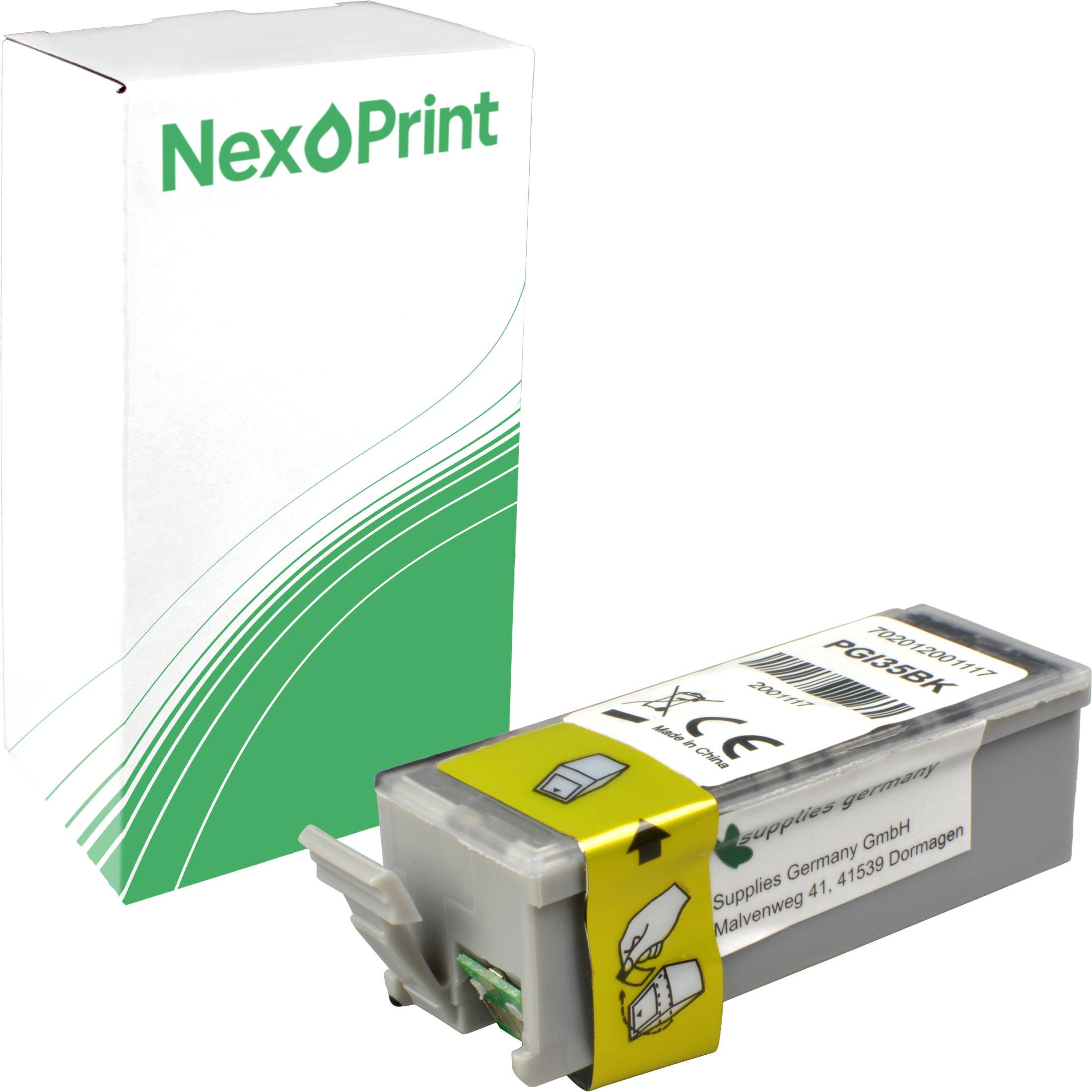 NexoPrint-Verpackung und Tintenpatrone werden präsentiert.