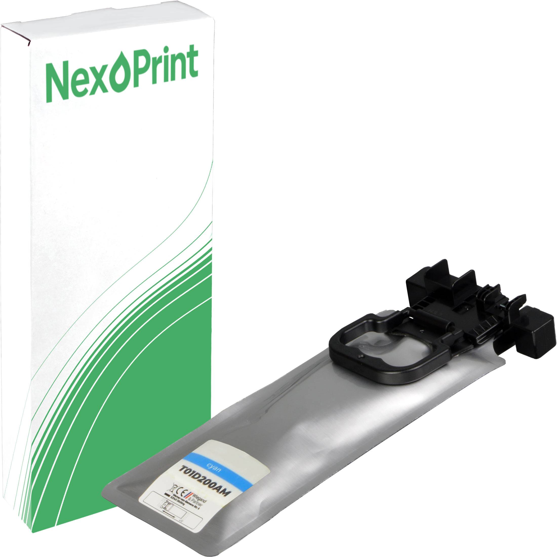 Schachtel von NexoPrint, verpackt mit einer silbernen Tonerkassette mit der Aufschrift 'Toner TN-2220', mit einem schwarzen Griff oben.