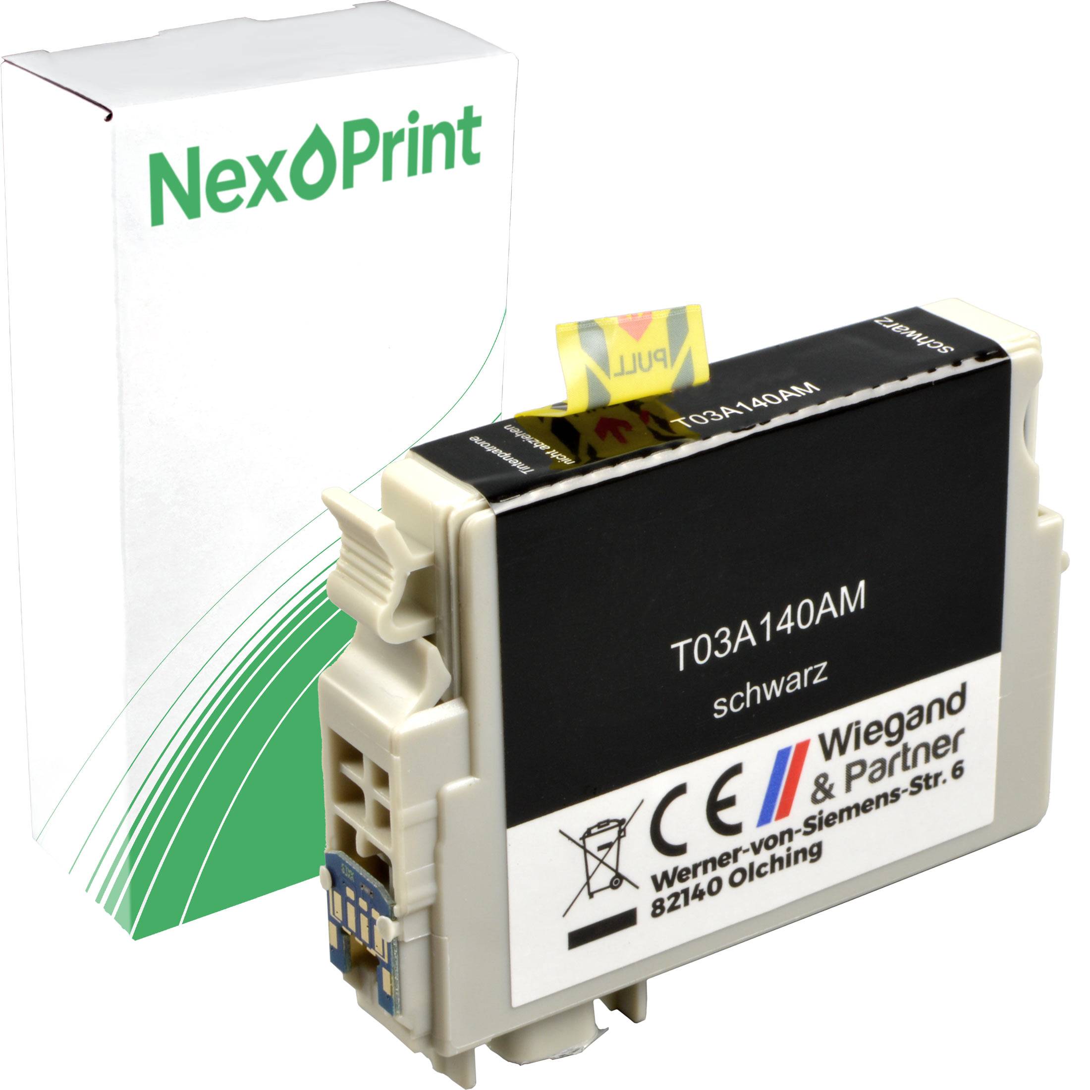 Tintenpatrone mit der Aufschrift „T03A140AM schwarz
