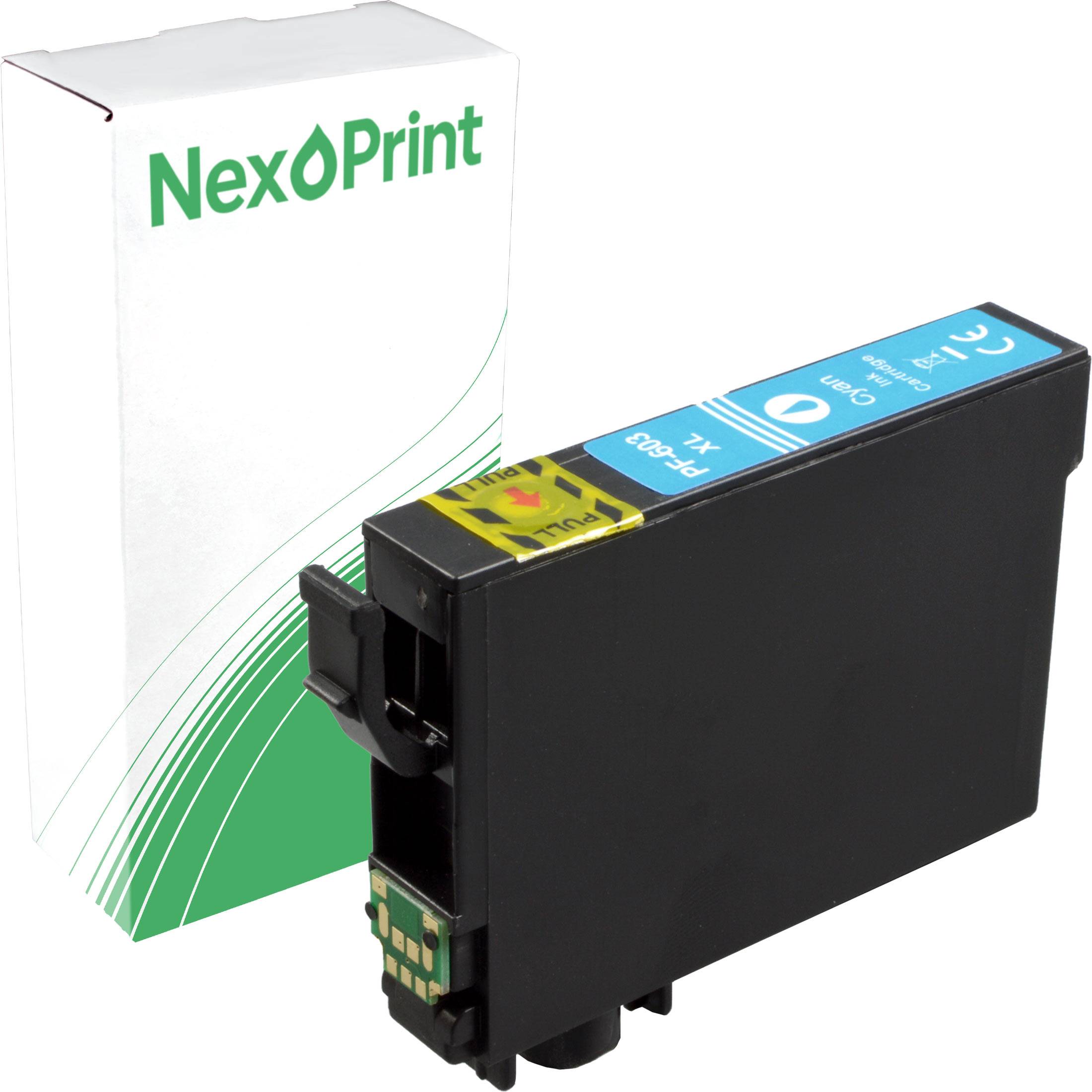 NexPrint' Tintenpatrone mit Verpackung, mit einem lebhaften Design, geeignet für bestimmte Druckermodelle.