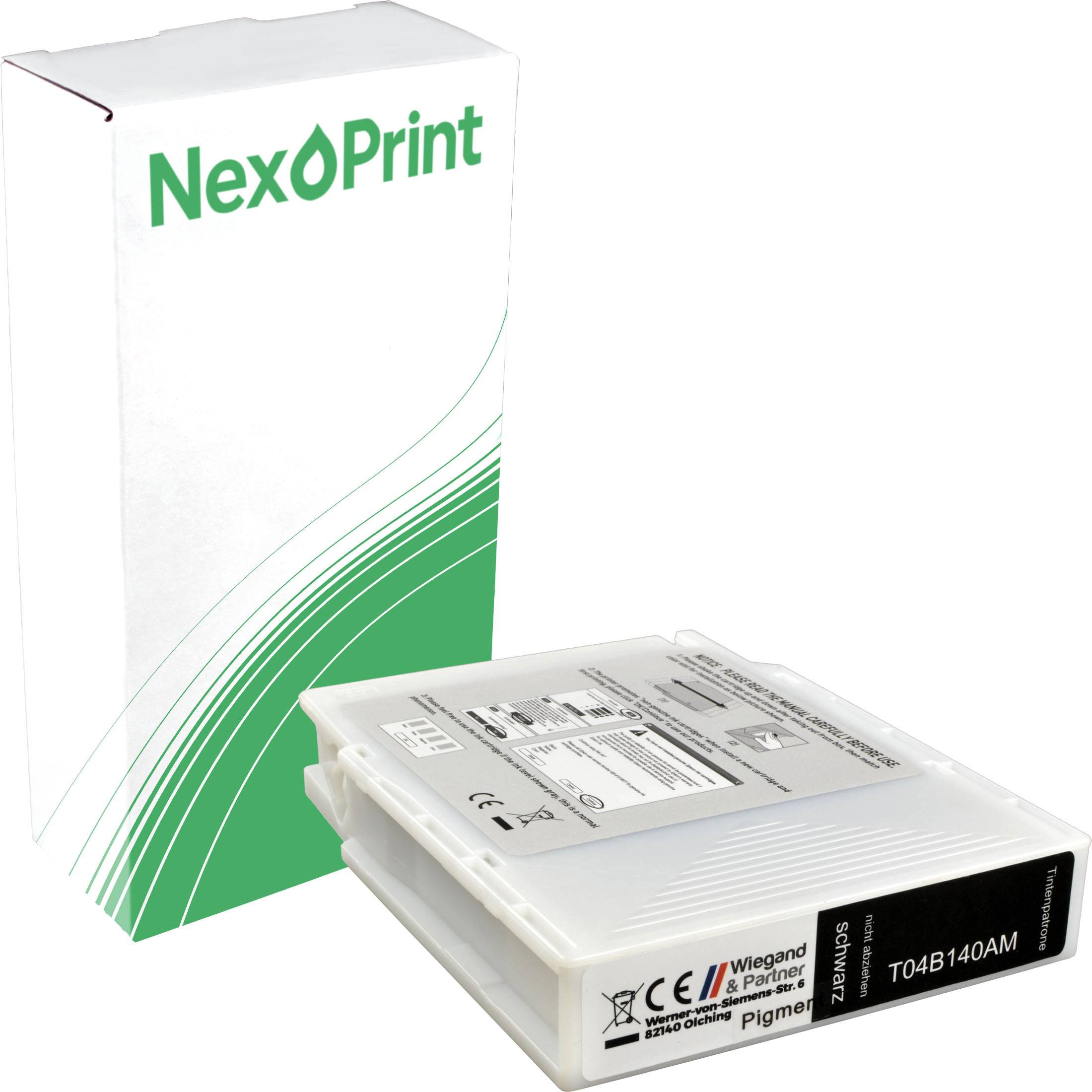 Karton und Tintenpatrone mit der Bezeichnung „NexPrint