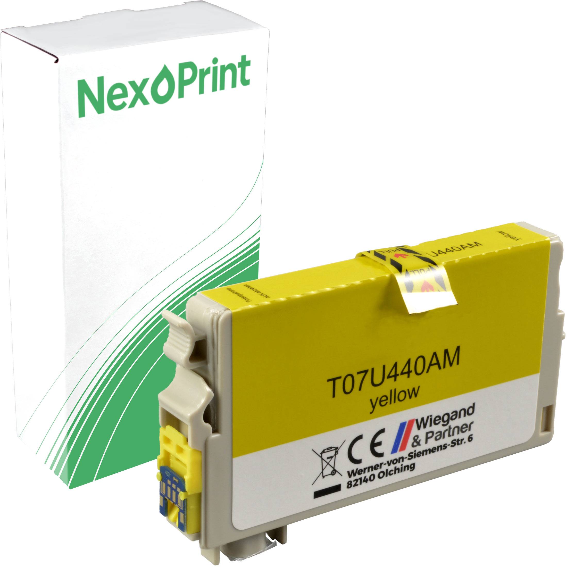 Yellow T07U440AM' Tintenpatrone von NexPrint, mit Verpackung. Kompatibel mit bestimmten Druckermodellen von Werner W. Siemens-Str. 6.