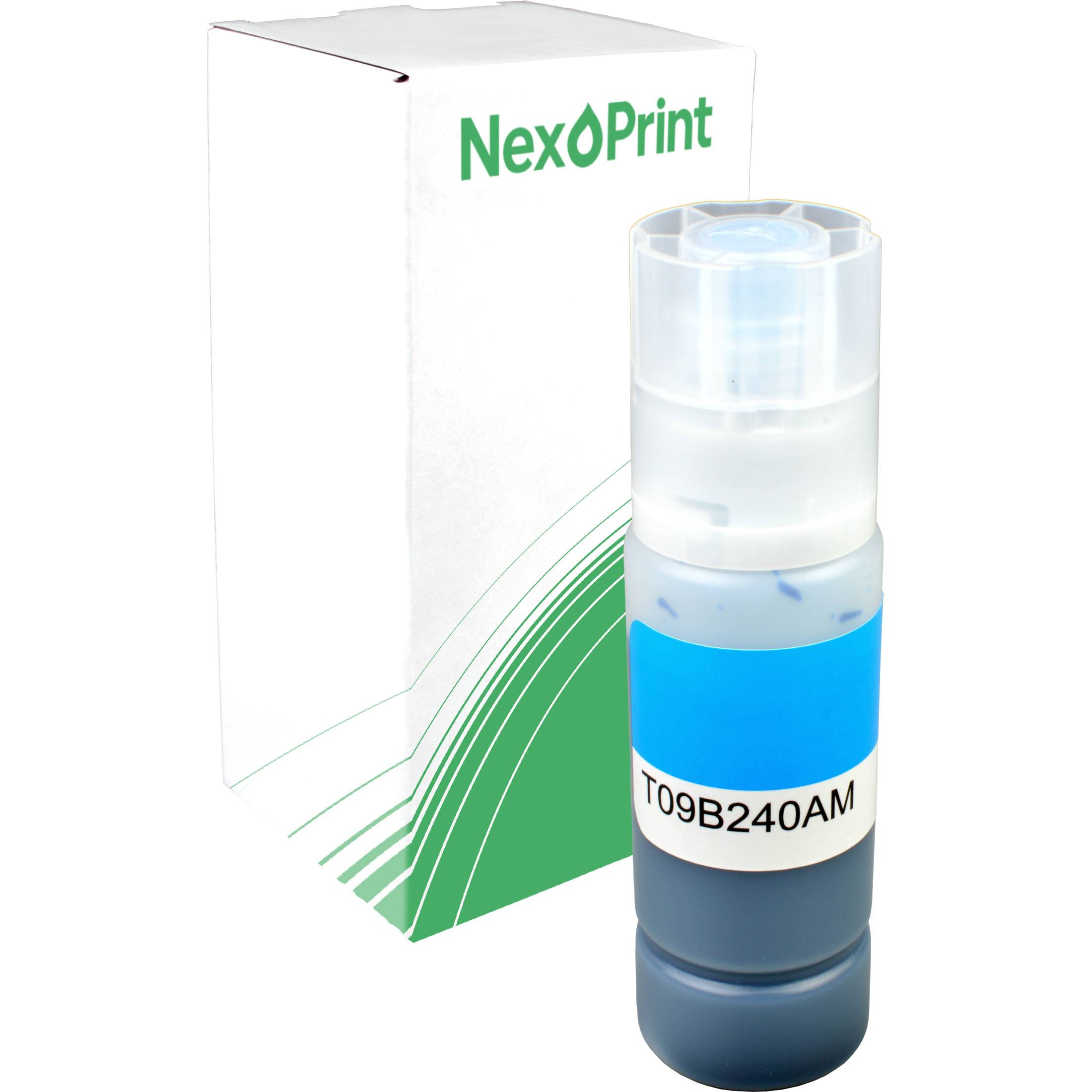 NexPrint' Tonerkassette vor ihrer weiß-grünen Verpackungsbox, mit der Aufschrift 'T09B240AM'.