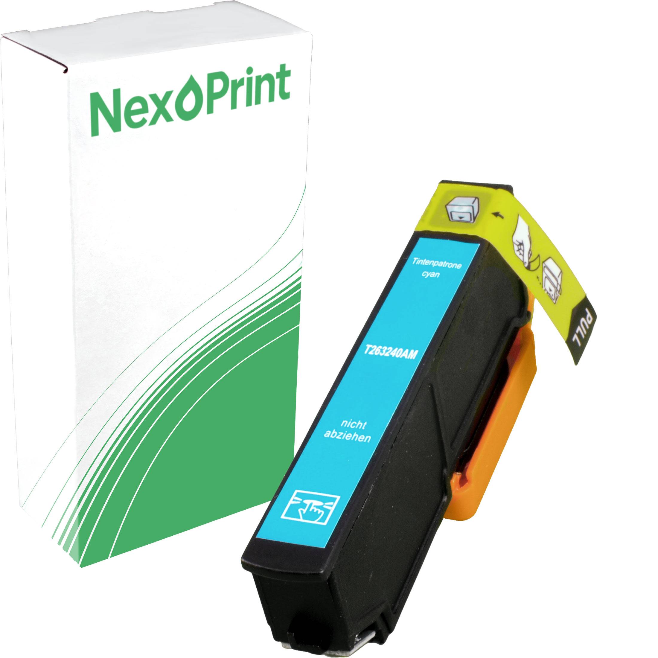NexPrint Ersatz-Tintenpatrone in Schwarz. Verpackung mit 'NexPrint' Logo und grünem Design.