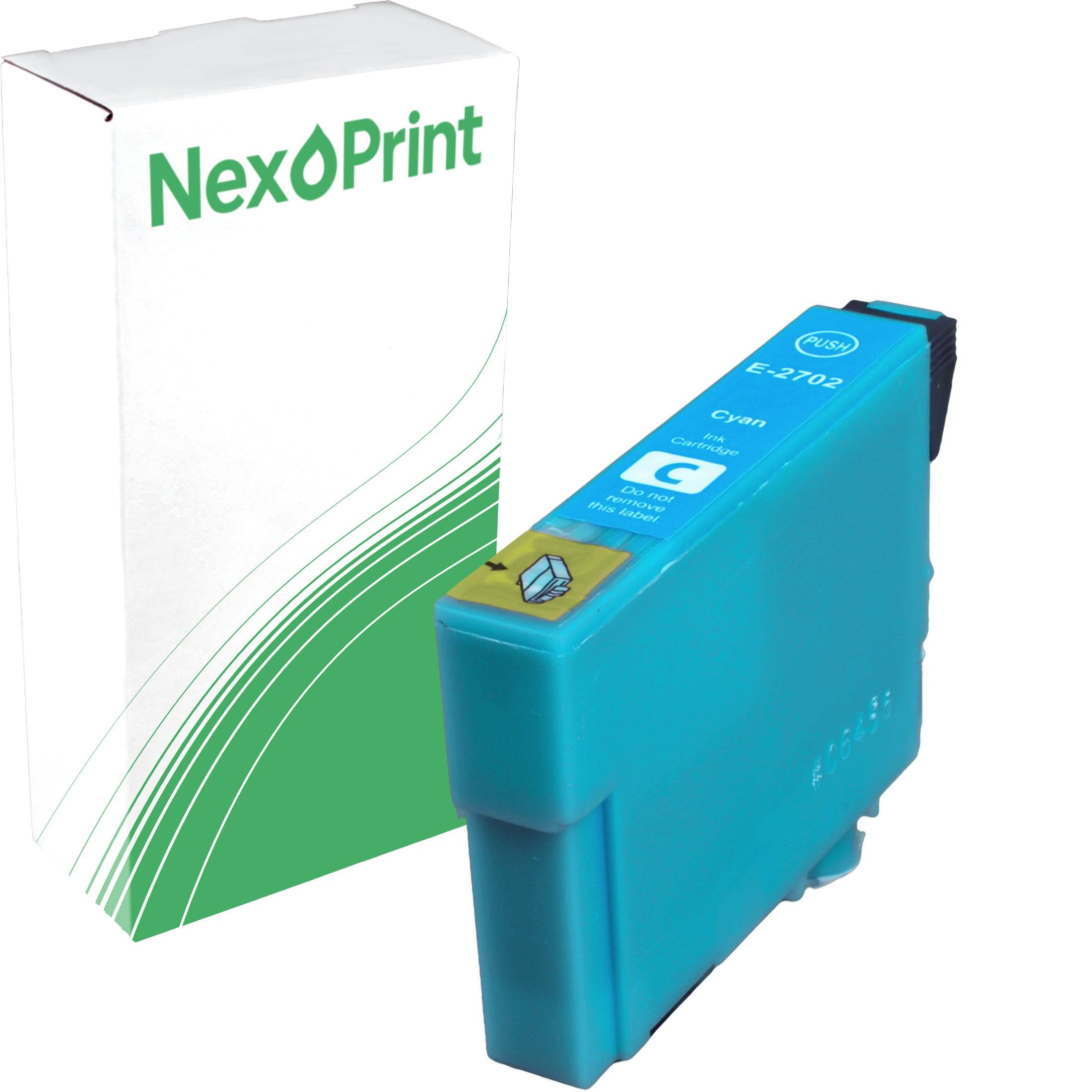 Eine Cyan-Tintenpatrone mit dem Etikett 