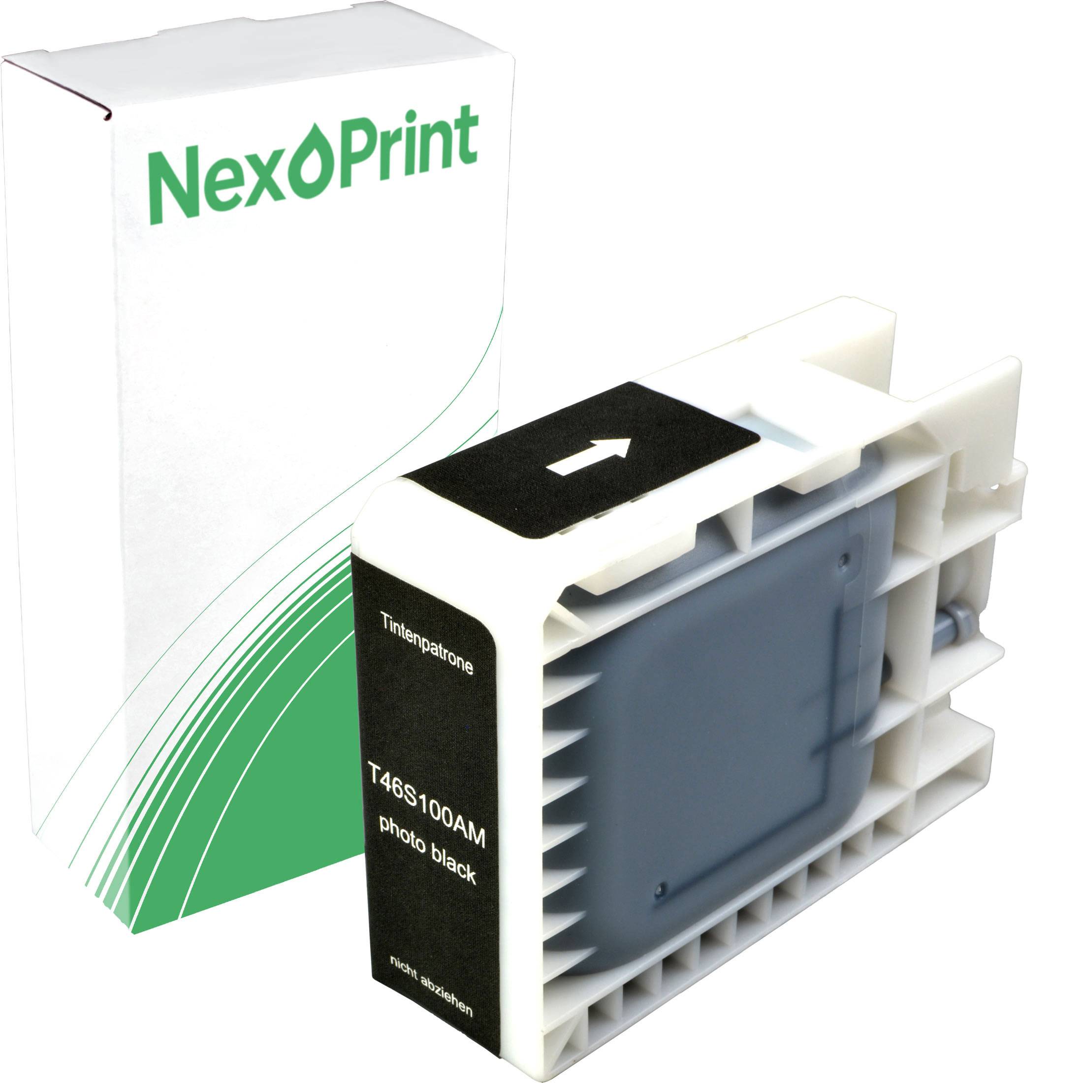Tintenpatrone mit der Bezeichnung „NexPrint T46S-100AM Fotoschwarz