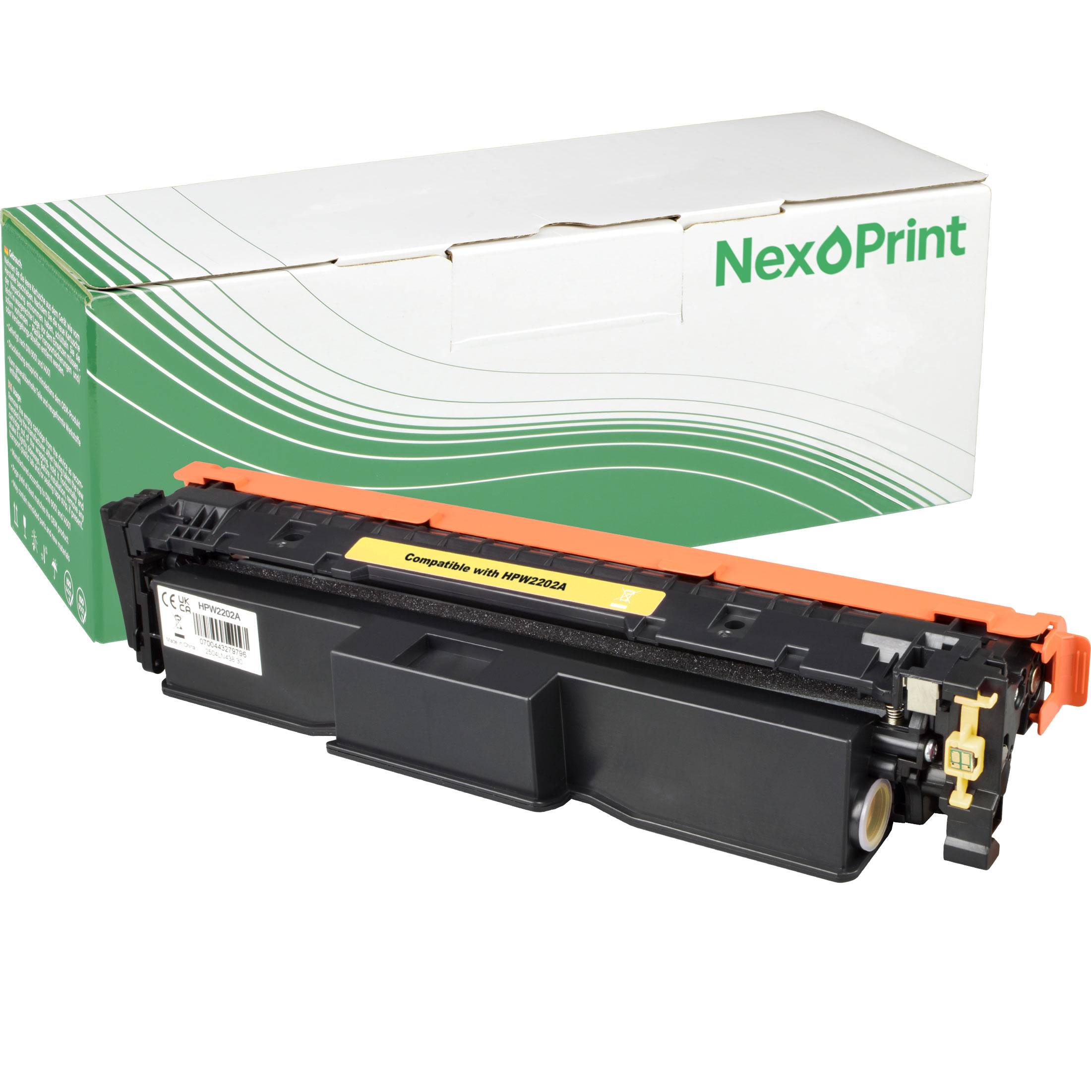 Eine schwarze Druckertoner-Kartusche auf weißem Hintergrund, beschriftet mit 