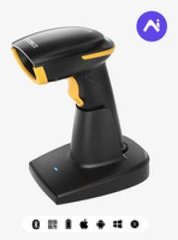 Ein tragbarer, schwarz-gelber Dampfbügler mit einer Basisstation, der zum Entfernen von Falten aus Kleidungsstücken entwickelt wurde.