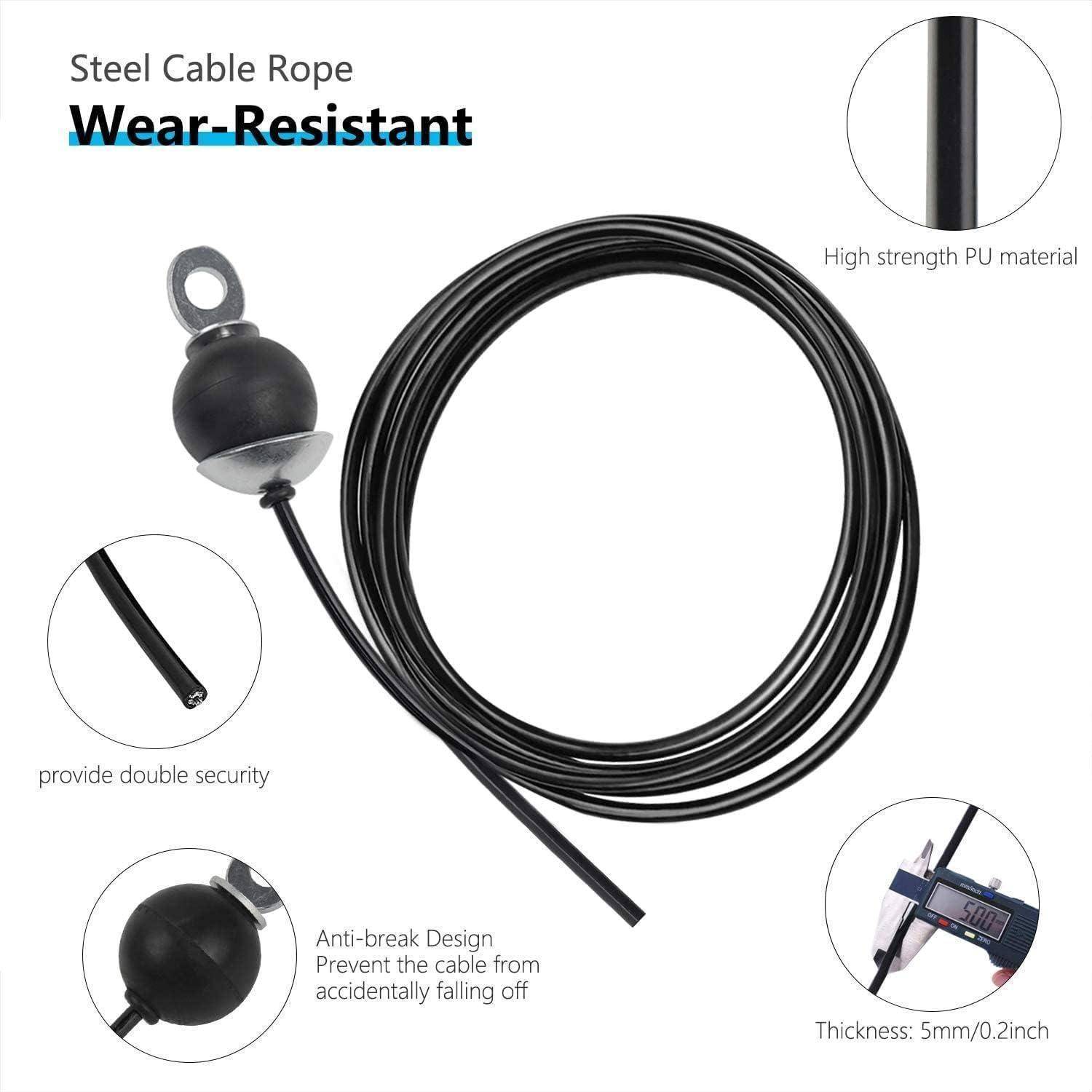 Stahlseilseil mit verschleißfestem, hochfestem PU-Material; mit Bruchschutzdesign, 5mm Dicke, doppelte Sicherheit.