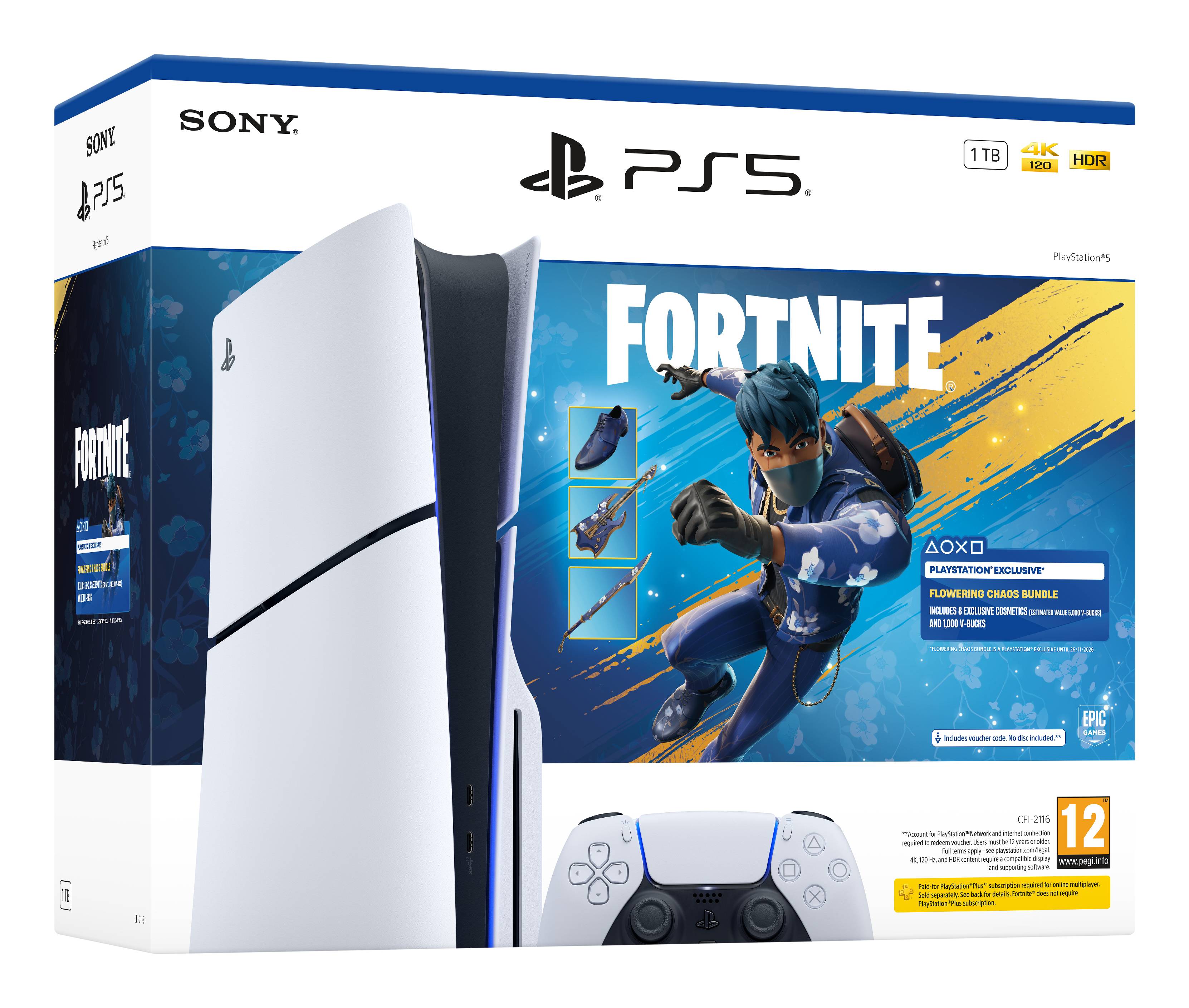 Sony PlayStation 5 - Fortnite Flowering Chaos Bundle 1.02 TB Wi-Fi Sort