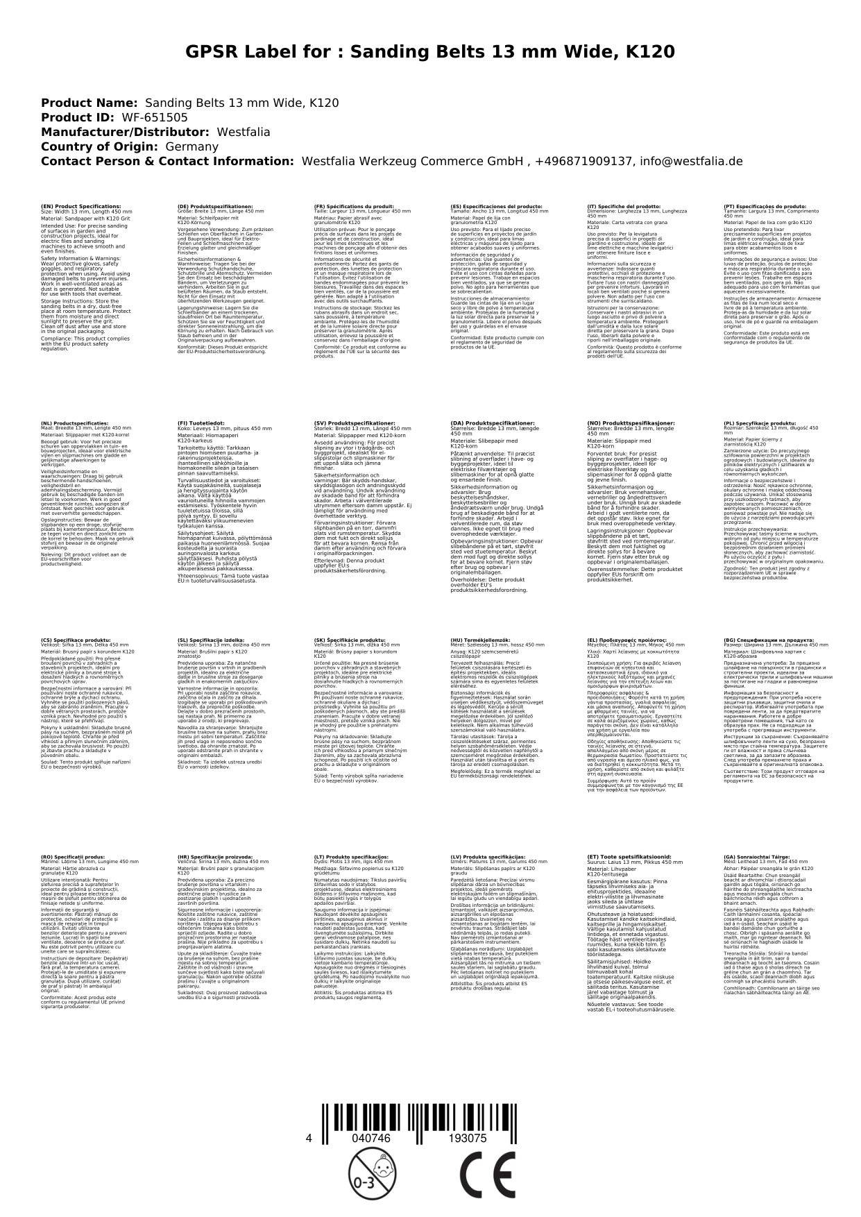 Schleifbänder 13 mm breit, K120