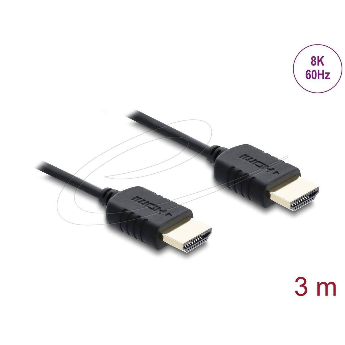 3 m HDMI-Kabel, 8K 60Hz' auf Kabeln beschriftet, mit dualen Anschlüssen.