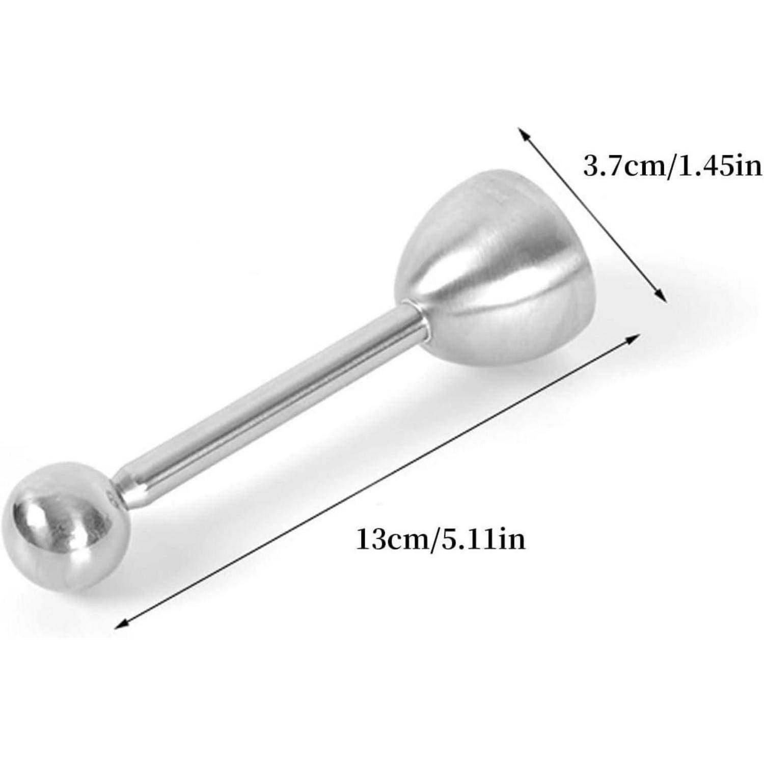 Metallisches Massagewerkzeug, löffelförmig, mit Abmessungen: Länge 13 cm (5,11 Zoll), Breite 3,7 cm (1,45 Zoll).