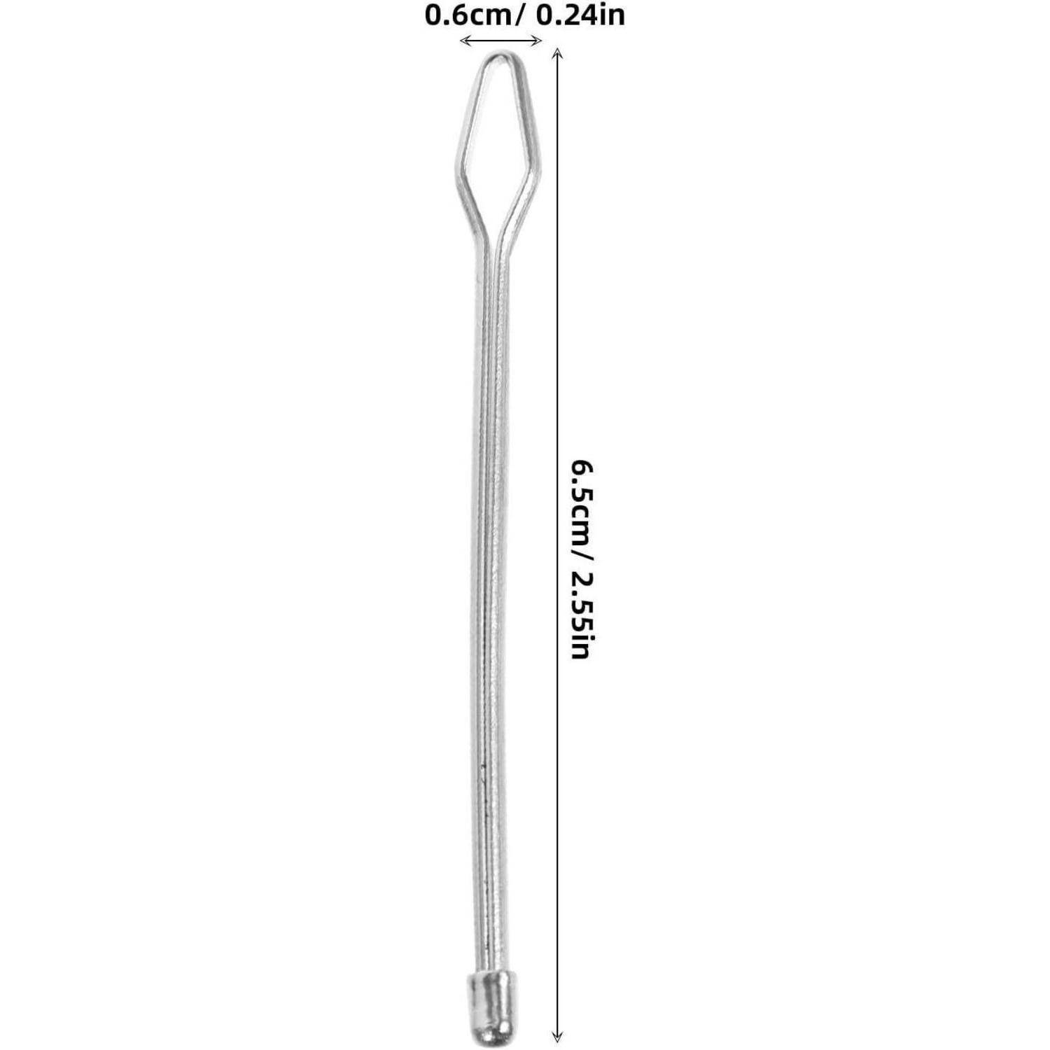 Nadeleinfädler mit Schlaufe am Ende, 6,5 cm (2,55 Zoll) lang und 0,6 cm (0,24 Zoll) breit.