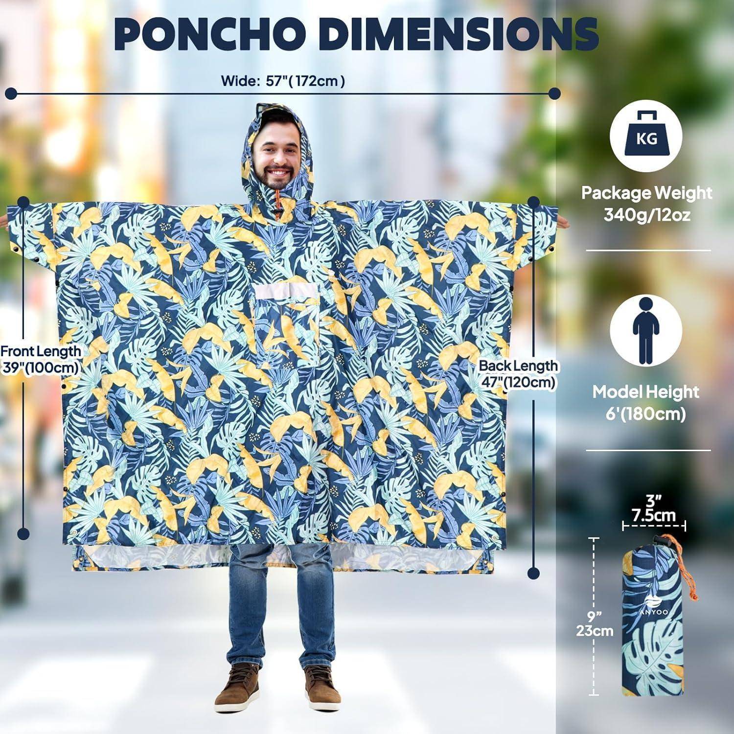 Poncho-Abmessungen': Breite: 57
