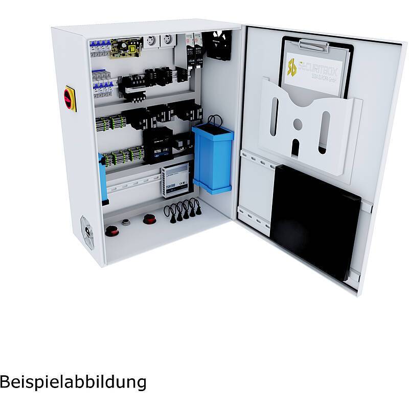 Schaltschrank SBT-Solar für den Solarbetrieb, Schaltschrankbestückung gemäß den VDE- & DIN-Normen:Mit Hauptschalter, Lü