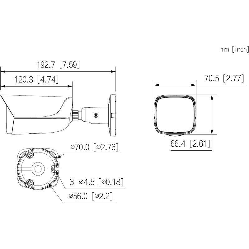Dahua IPC-HFW3449EP-S-IL-0280B IP-Kamera 4MPx T/N, 4 MegapixelBullet Kamera | Blickwinkel:100° (Objektiv-Brennweite 2,8
