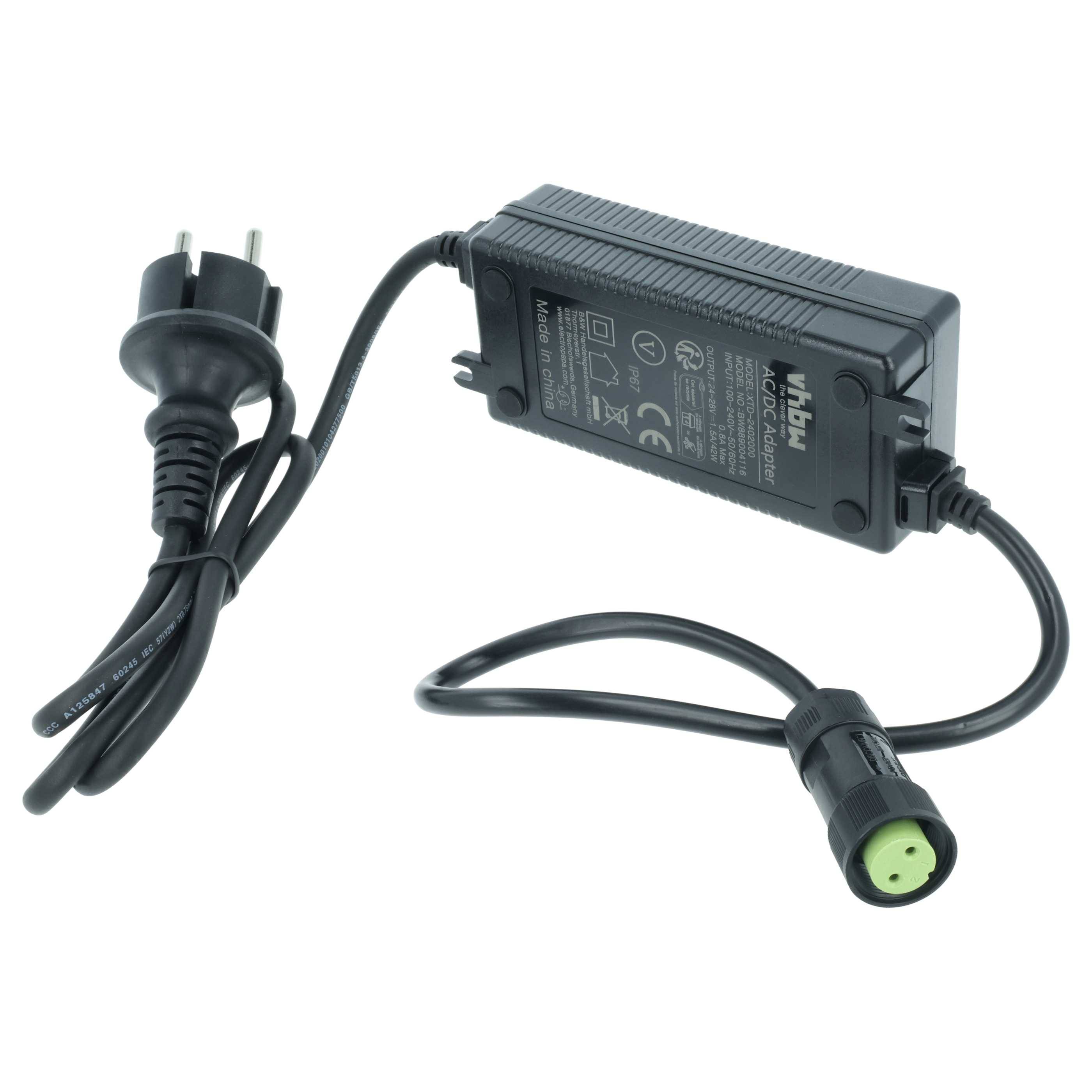 vhbw Ladegerät kompatibel mit Worx Landroid WG795E.1, WG793E.1, WG793E, WG794E, WG792E, WG792E.1, WG795E Akku-Rasenmäher Roboter