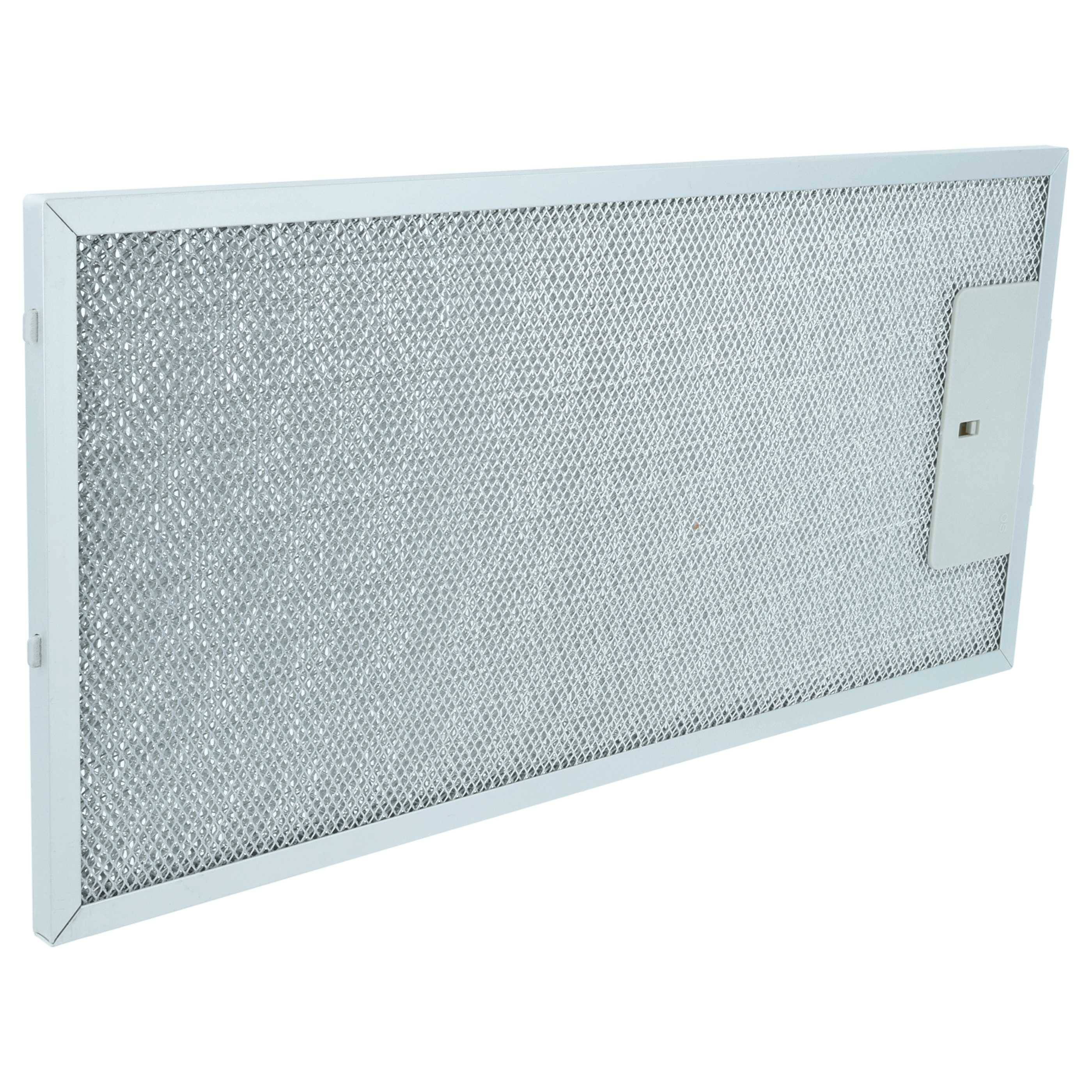 Metallisches Luftfilterpanel mit einer Netzoberfläche und einem kleinen rechteckigen Griff auf der rechten Seite für einfache Handhabung.