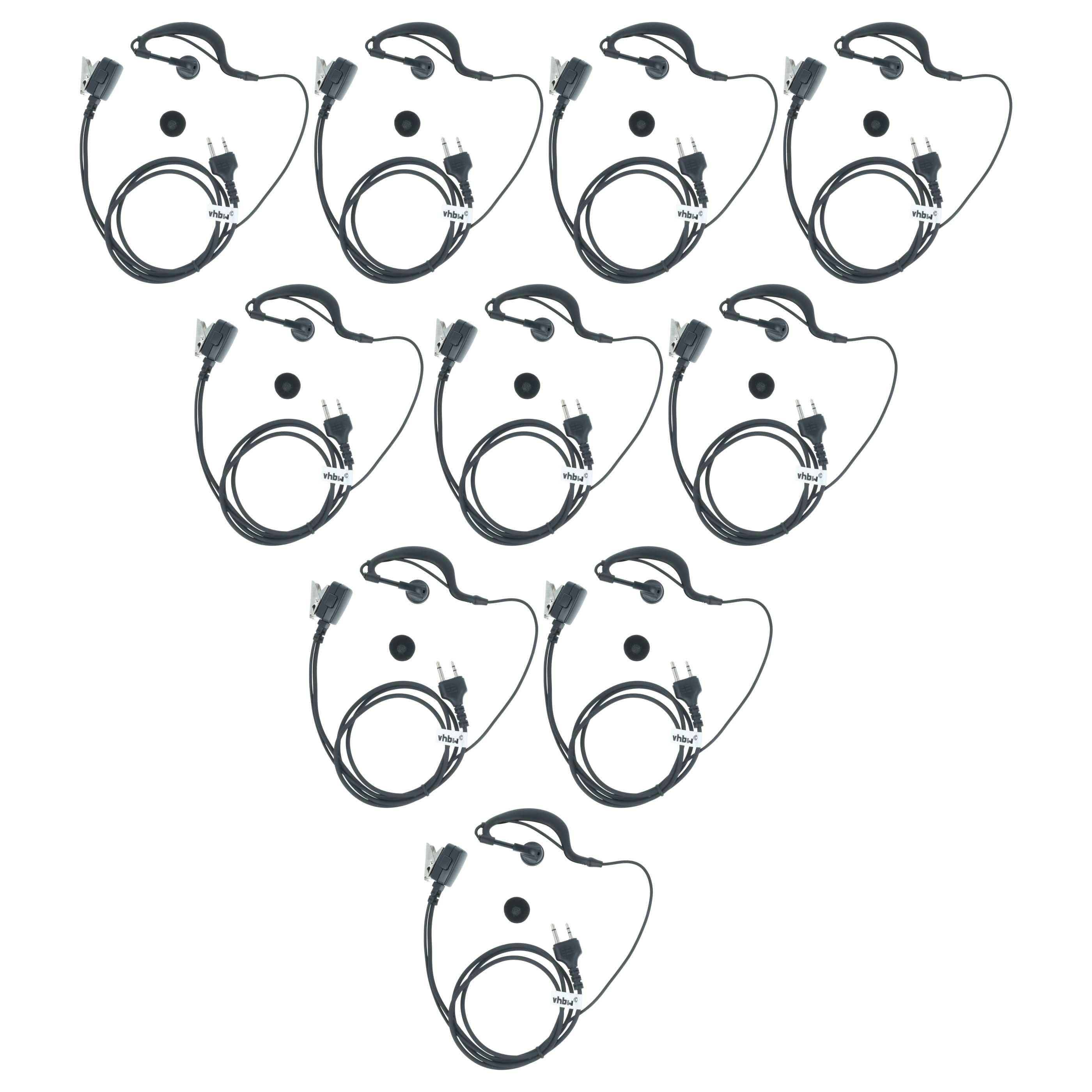 Zehn schwarze Kabel in dreieckiger Anordnung angeordnet, jeweils mit Steckverbindern an beiden Enden, geeignet für elektronische Geräte.