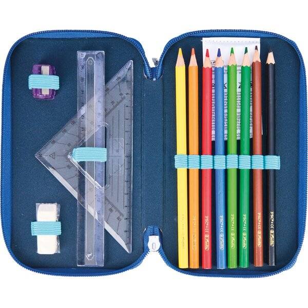 Schüleretui TriCase 31 tlg. Polyester 190x70mm Jungle Safari