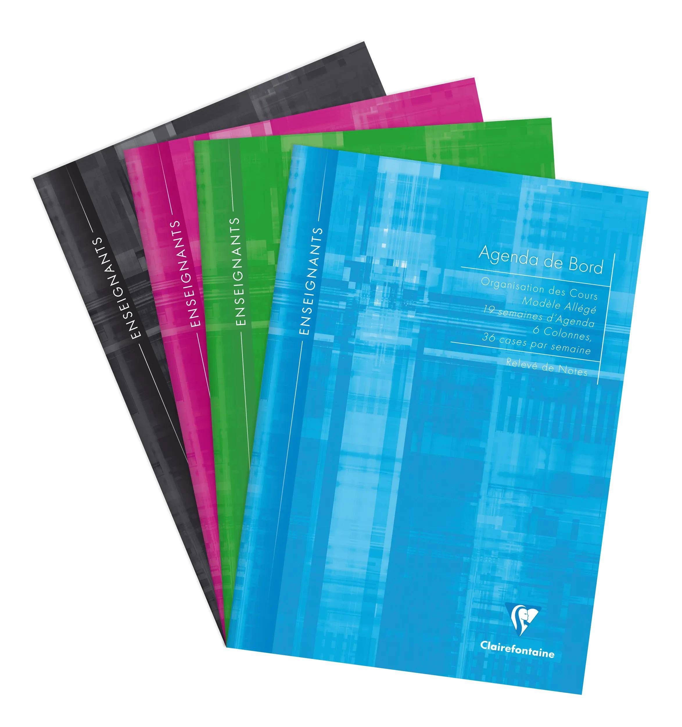 Clairefontaine 5x Protokollheft A4 6 Spalten (19 Wochen) 36 Blatt Sortiert 3069C