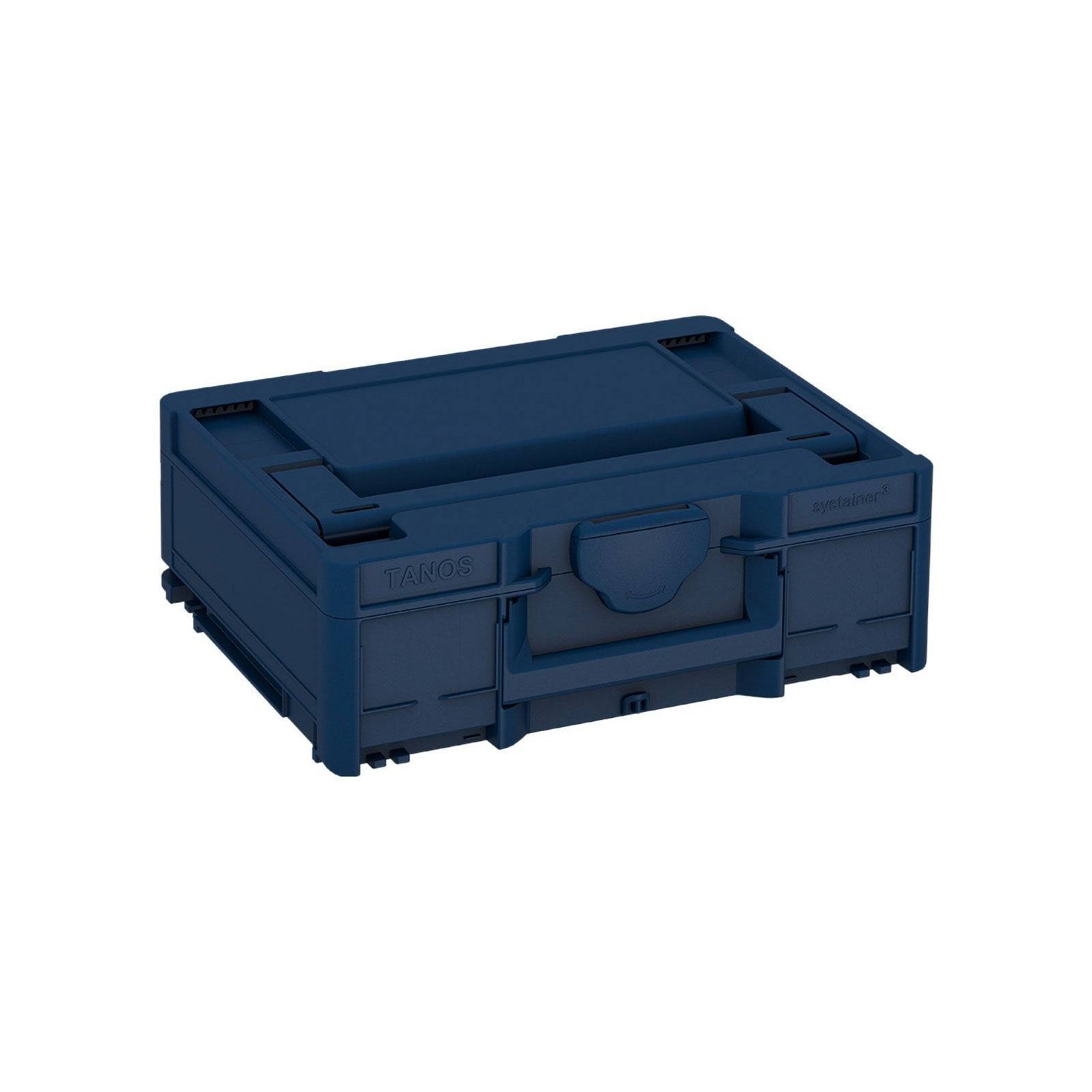 Ein blauer Festool Systainer mit der Aufschrift 