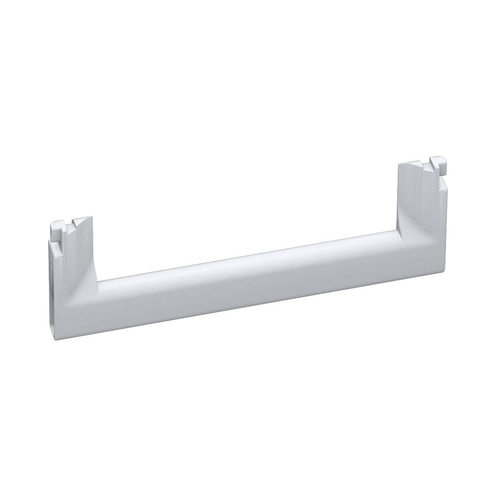 Weißer Wandmontagehalter mit rechteckigem Rahmen, verwendet zum Halten oder Befestigen von Gegenständen.