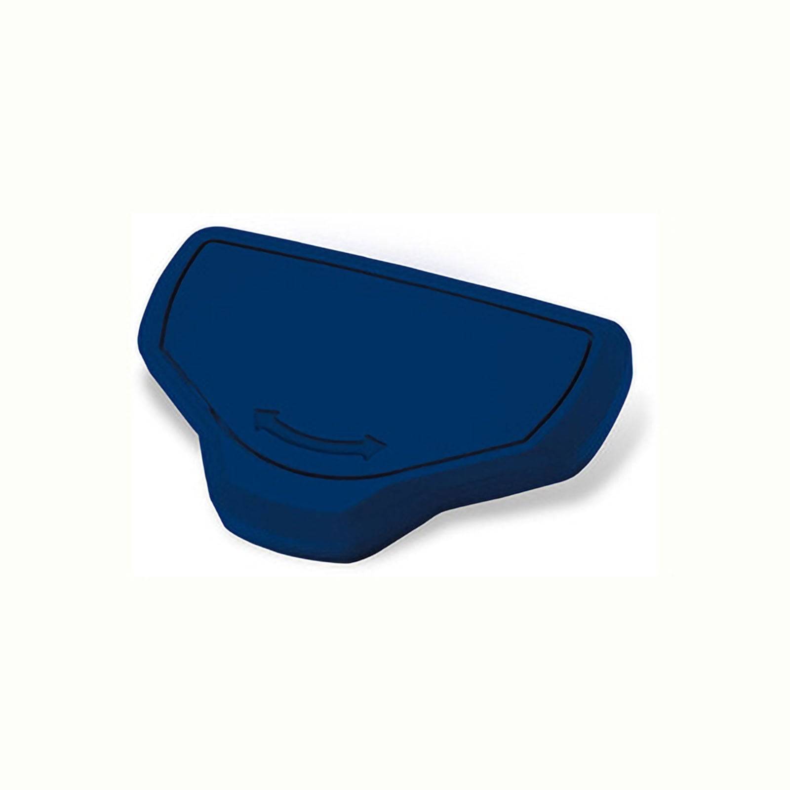 Blaues ergonomisches Sitzkeilvorderkissen mit einer leichten Neigung zur Förderung einer besseren Körperhaltung.