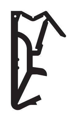 Abstraktes Schwarz-Weiß-Design, das eine stilisierte Person darstellt, die eine Leiter erklimmt.