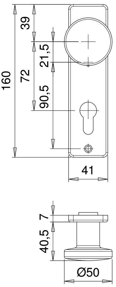 Technische Zeichnung eines U-förmigen Griffs mit Maßen: 141 mm Breite, 66 mm Höhe, 50 mm Tiefe und 20 mm Durchmesser.