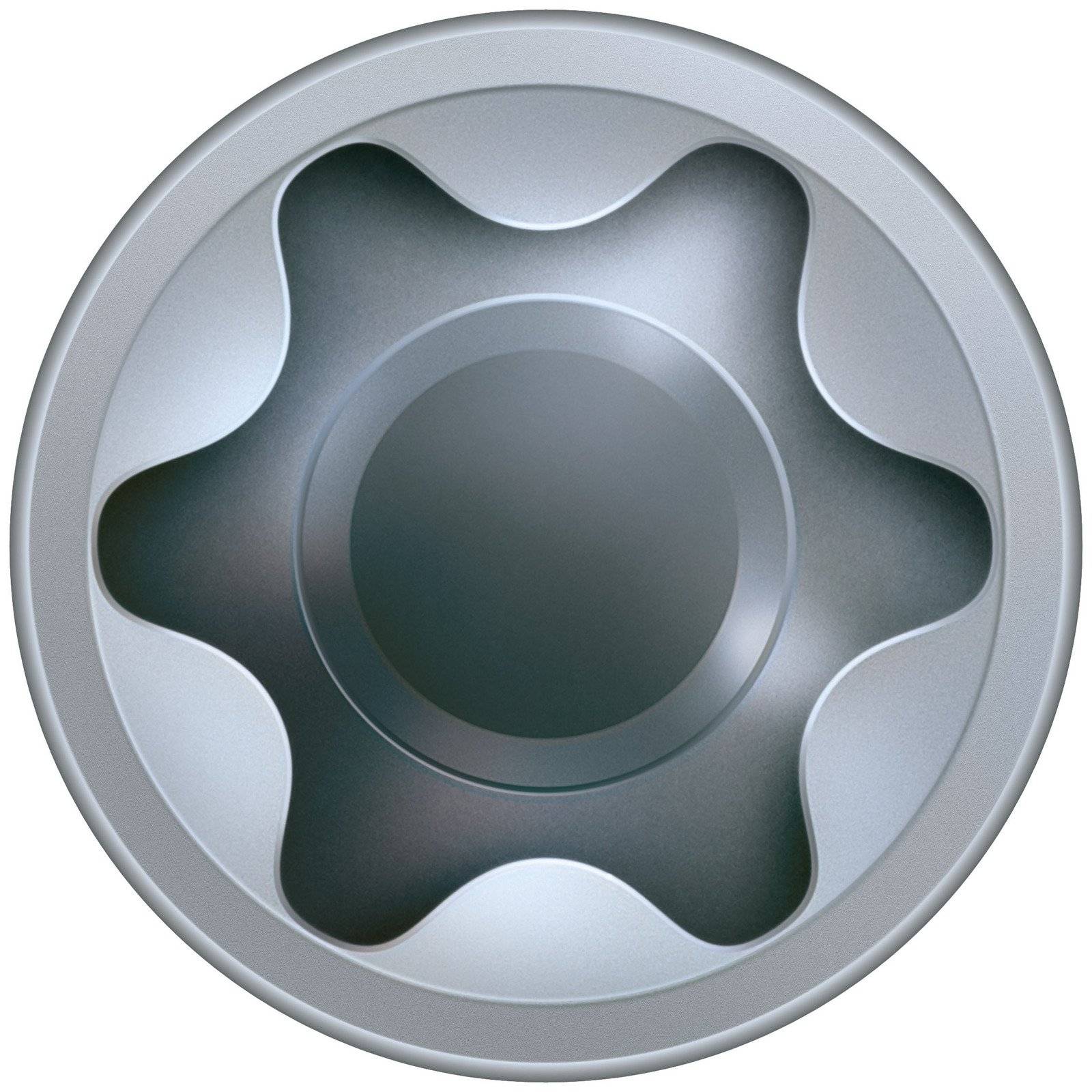 Ein silbernes, zahnradförmiges Symbol mit abgerundeten Kanten, das einem mechanischen Zahnrad ähnelt und häufig verwendet wird, um Einstellungen oder Anpassungen zu symbolisieren.