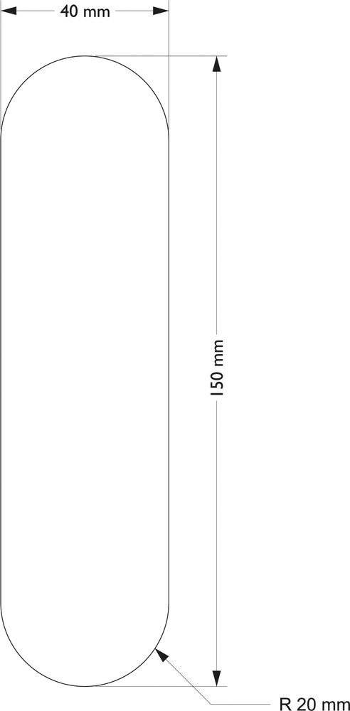 Eine vertikale Linie mit der Bezeichnung „50 mm