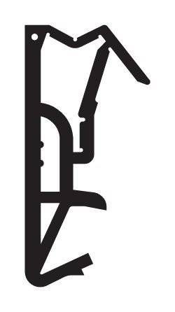 Stilisiertes Symbol einer Person, die eine Treppe hinaufsteigt, um in einen Bus einzusteigen, was den Busteingang anzeigt.