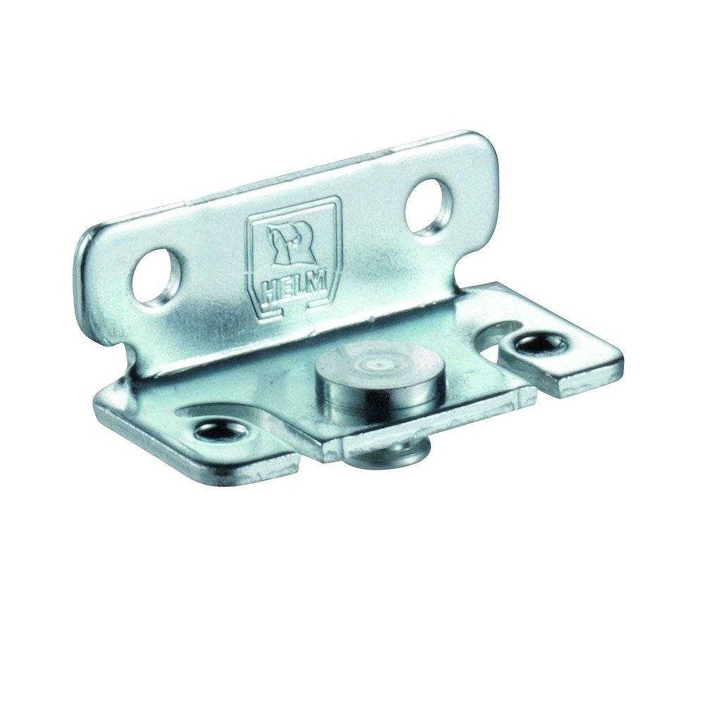 Metallschrankschnapper mit Befestigungslöchern und zentraler Verriegelung für sichere Türschließung.