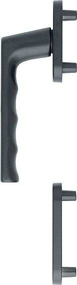 Ein Gehstock mit einem schwarzen, strukturierten Griffgriff, der zum komfortablen Halten entwickelt wurde.