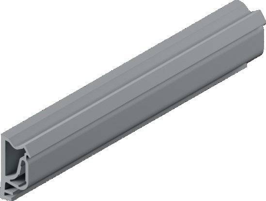 Ein grauer, länglicher Metallbalken, diagonal angeordnet.