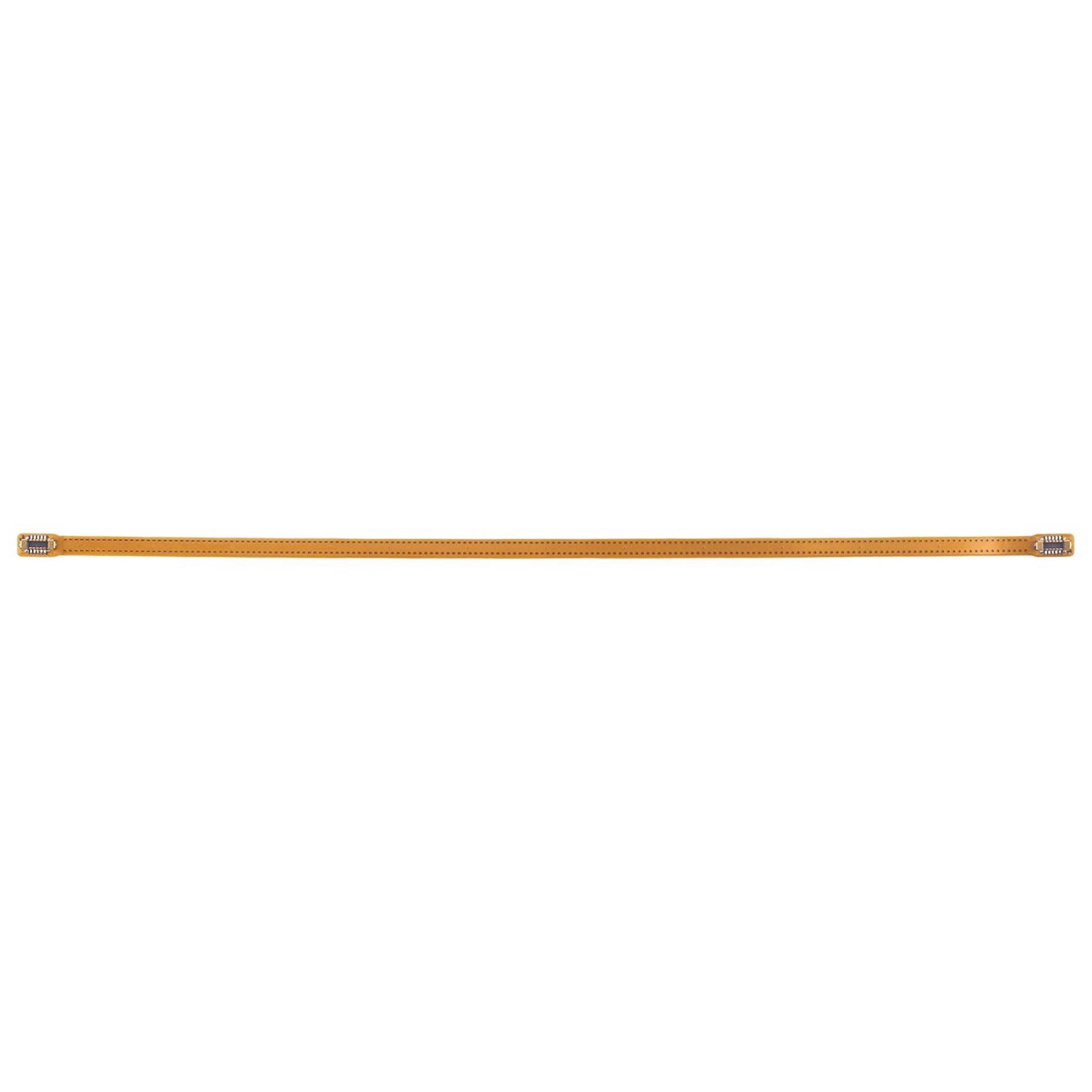 Ein langes, gelbes Maßband, das sich in einer geraden Linie vor einem weißen Hintergrund erstreckt.