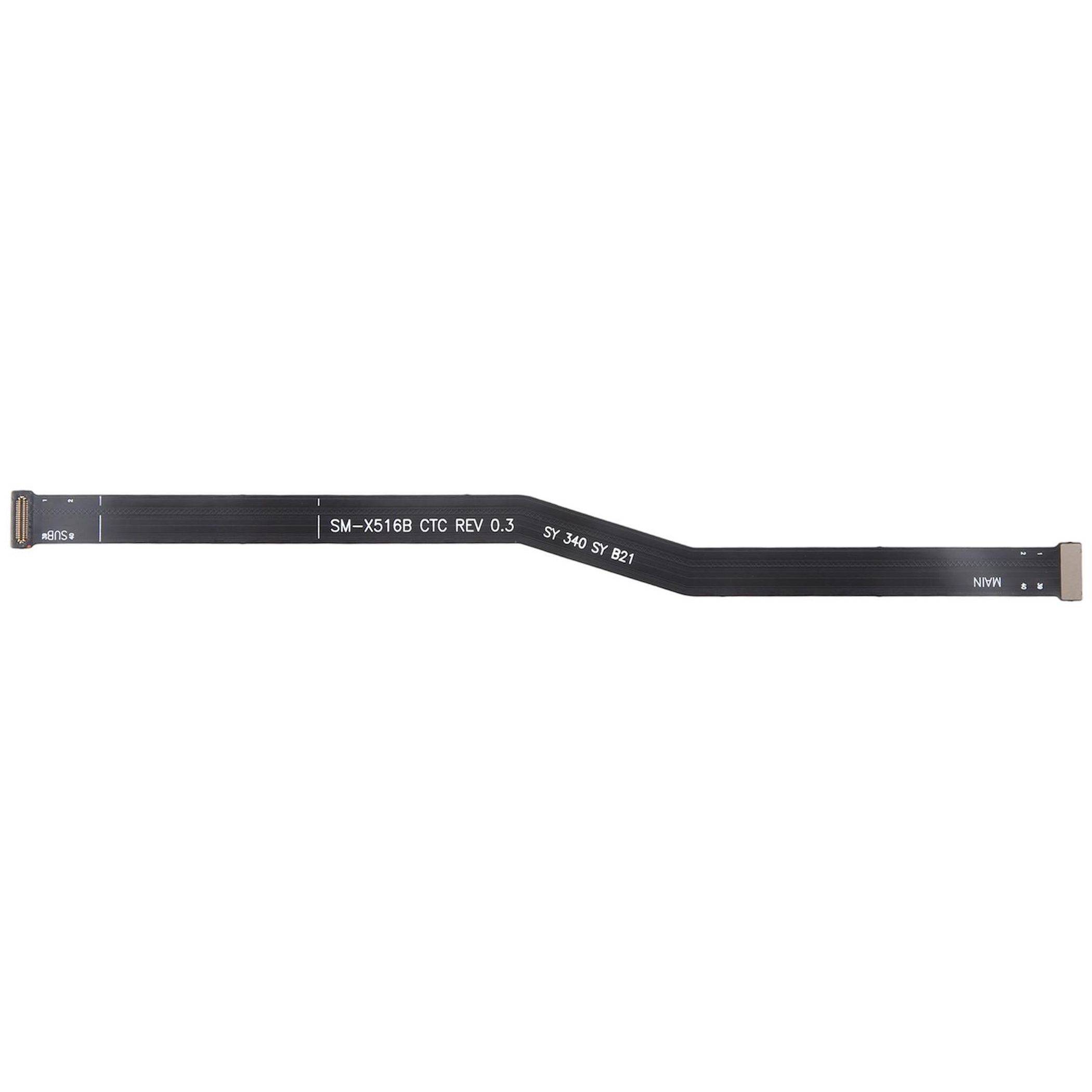 Ein flaches, schwarzes Kabel mit weißem Text; gekennzeichnet mit SW-X516B CTC REV 0.3.