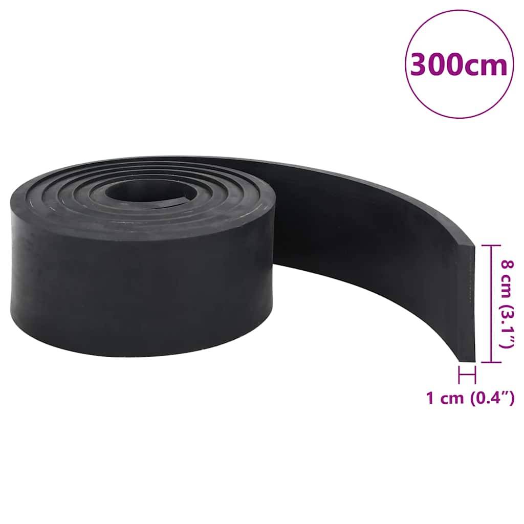 vidaXL Gummileiste für Schneepflug Schwarz 300x8x1 cm