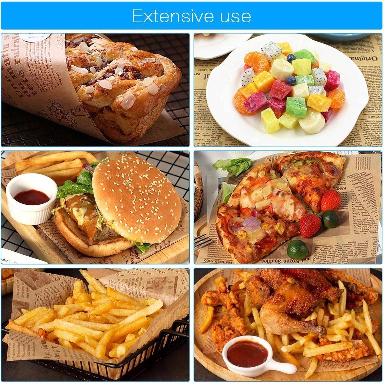 Umfangreicher Verzehr verschiedener Lebensmittel: ein Gebäckstück, bunte Süßigkeiten, Burger mit Pommes, eine Pizza, Pommes mit Sauce und frittiertes Hähnchen mit Pommes.