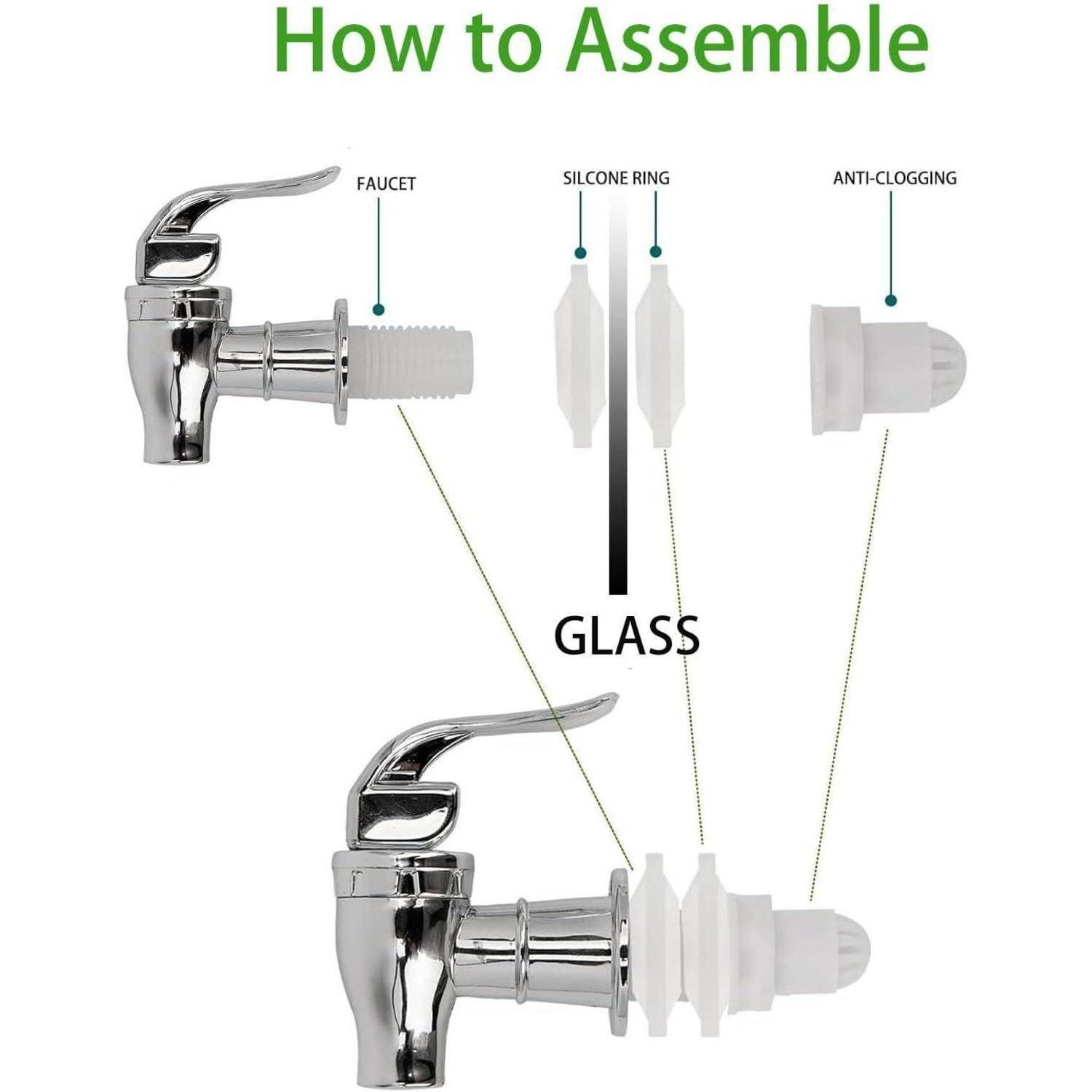 2Pcs 4L Glas Getränkespender mit Wasserhahn und Bambusständer