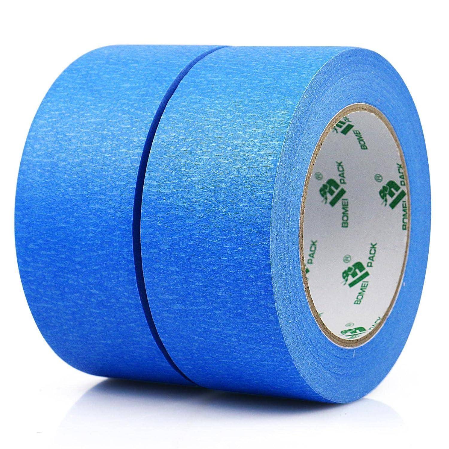 Zwei Rollen blaues Abdeckband nebeneinander, die die strukturierte Oberfläche und die innere Markierung zeigen.