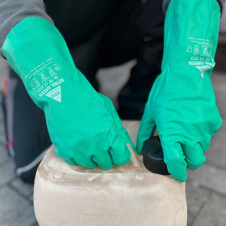 Chemikalienschutzhandschuh “Nitril Green“ 904000-10 Größe 10 Farbe grün Trägermaterial Baumwolle, Nitril Gauge - Mat.-St