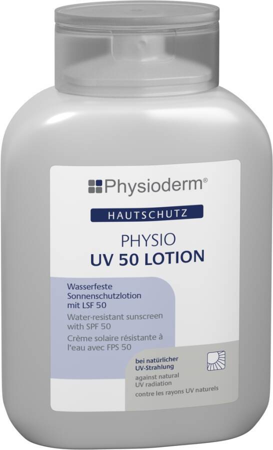 Hautschutzcreme PHYSIO UV 50 14339-011 Inhalt 250 ml Ausführung unparfümiert Gebinde Flasche geeignet für Spender -