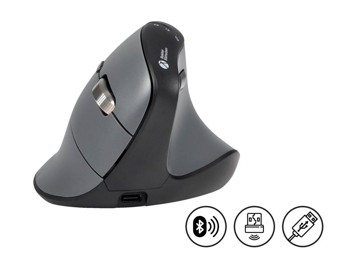 Bakker FastForward - Vertikale Maus - high-speed scroll, tilt wheel, silent