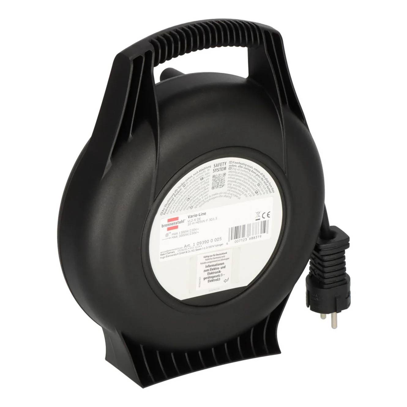 Brennenstuhl Vario Kabelbox, VL2-X, 4-fach, 10m, H05VV-F 3G1,5, 10m, 1 Stk.