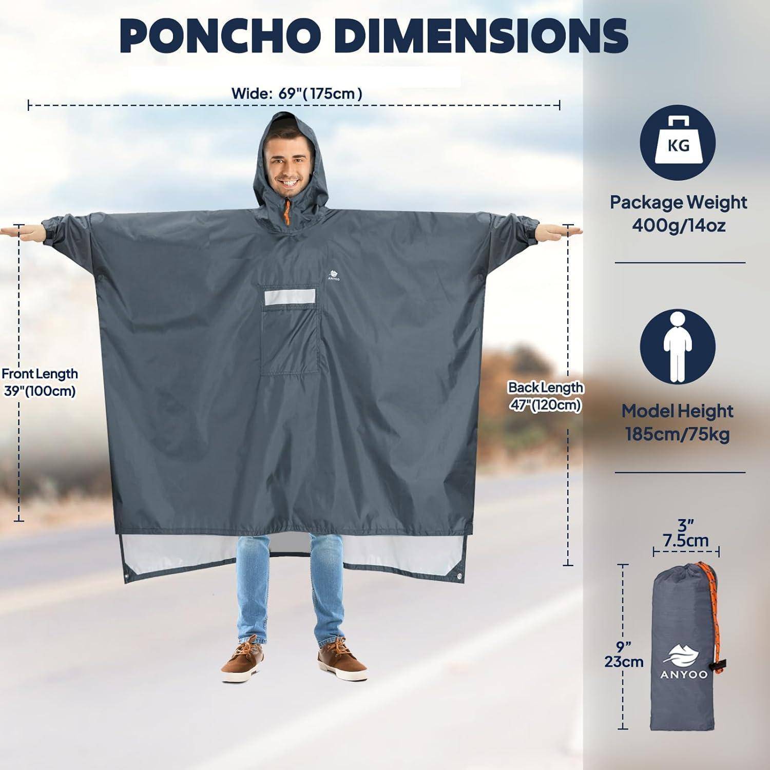„Poncho-Abmessungen